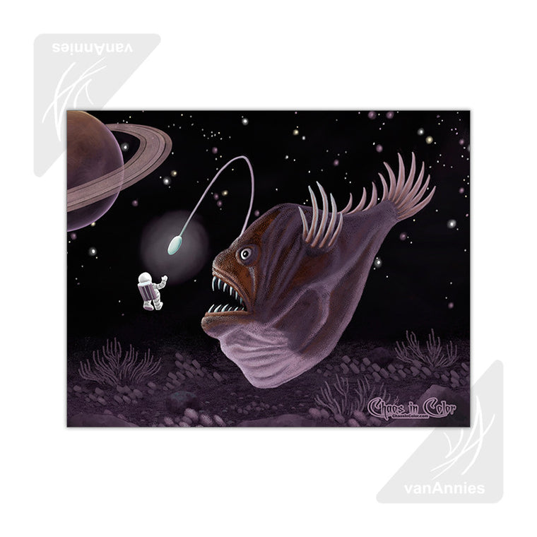 Major Tom and the Outer Space Angler Fish 11x14 Glossy Print