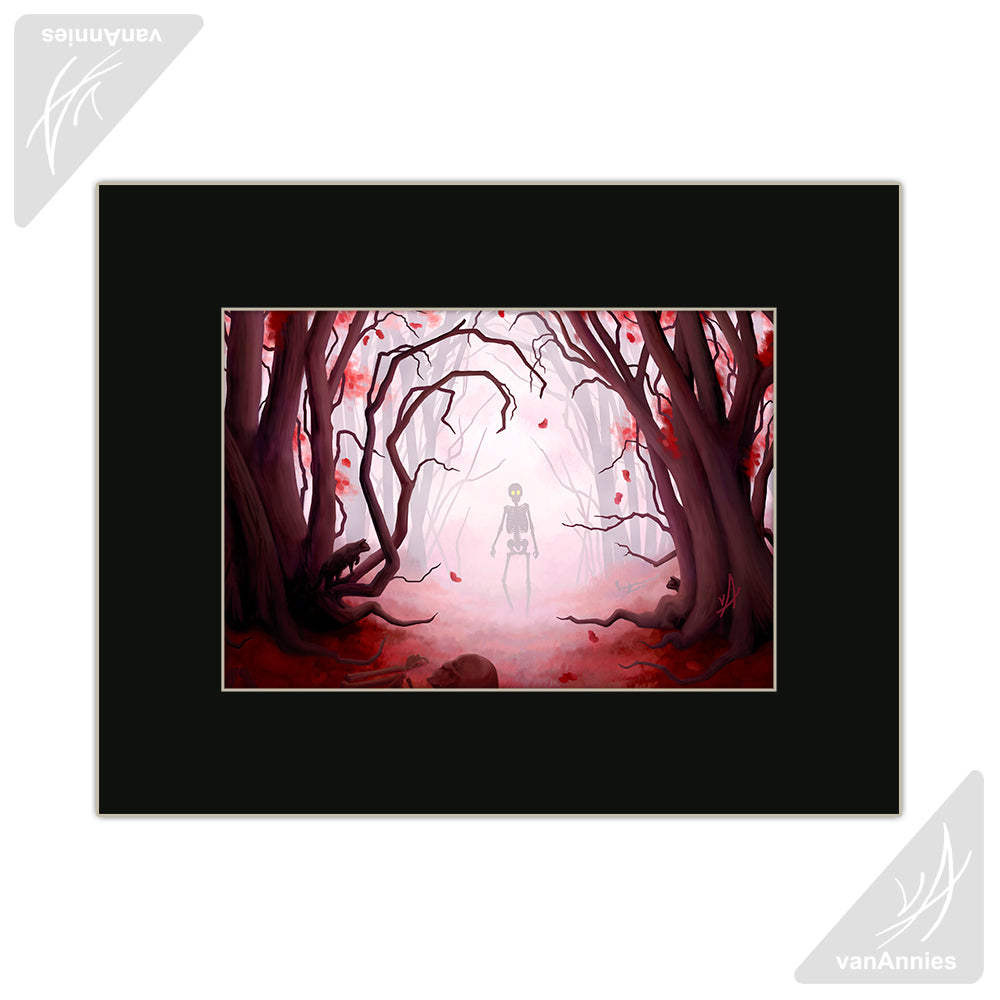 Mirkwood (Spooky Red Forest) Matted Print