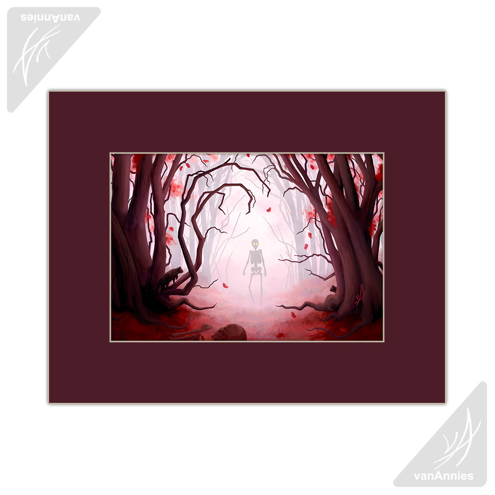 Mirkwood (Spooky Red Forest) Matted Print