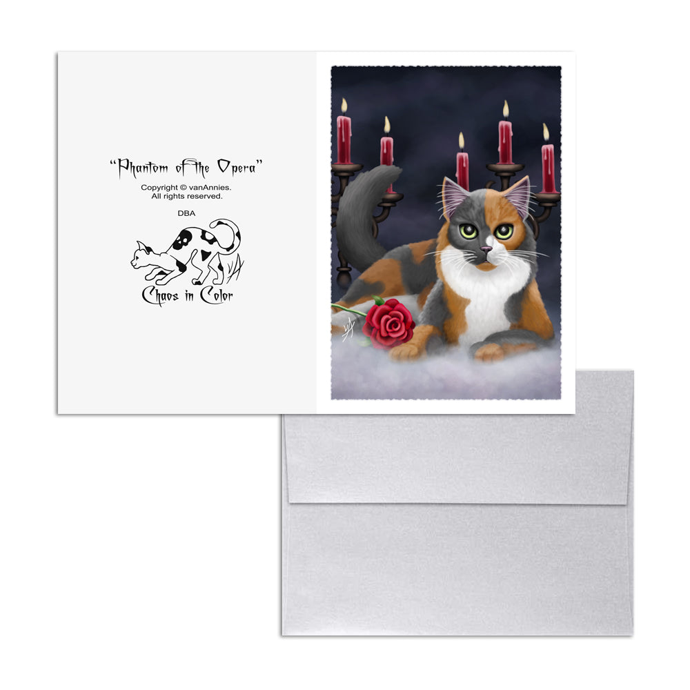 Phantom of the Opera (Calico Cat) 5x7 Art Card Print