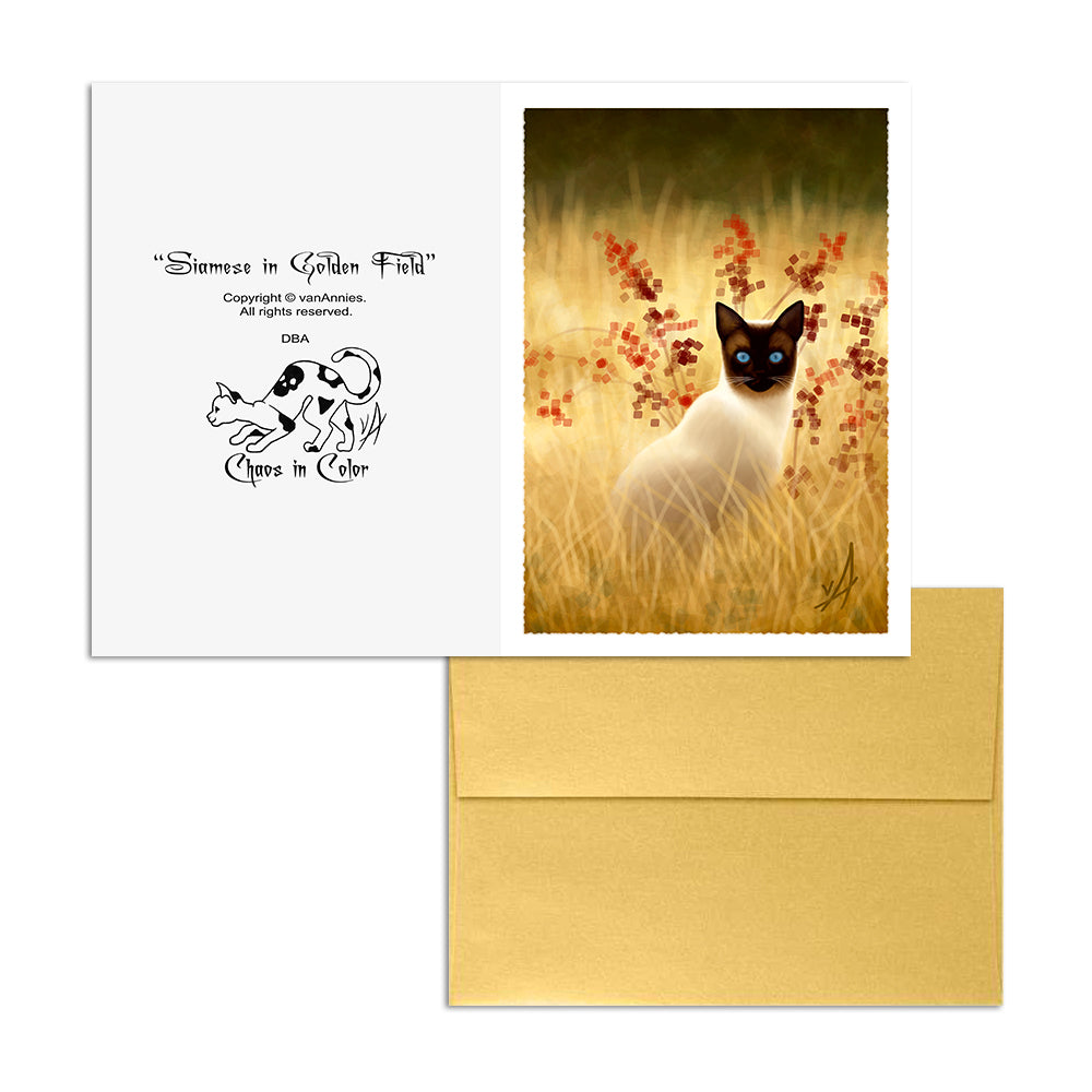 Siamese in Golden Field 5x7 Art Card Print
