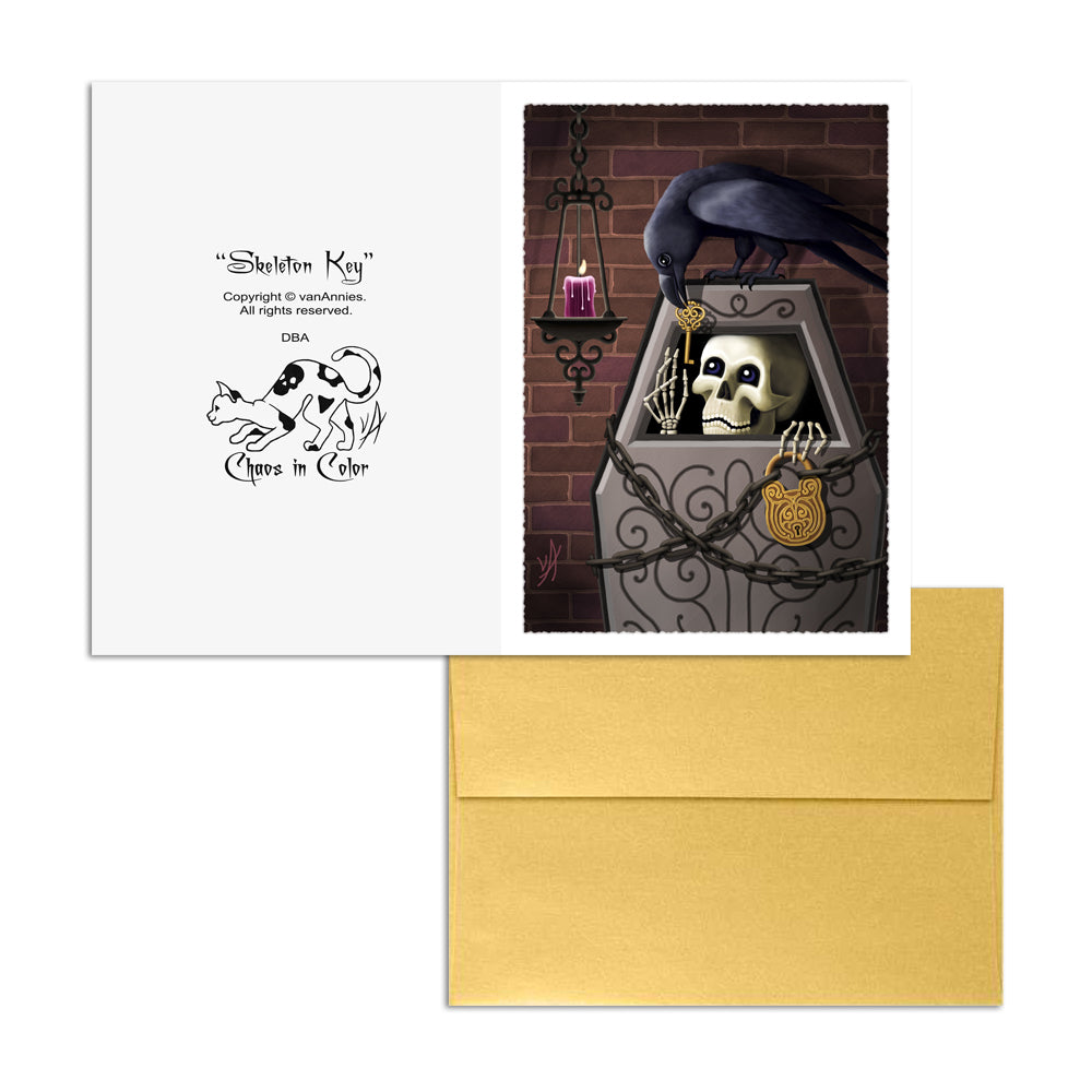 Skeleton Key (With Raven) 5x7 Art Card Print