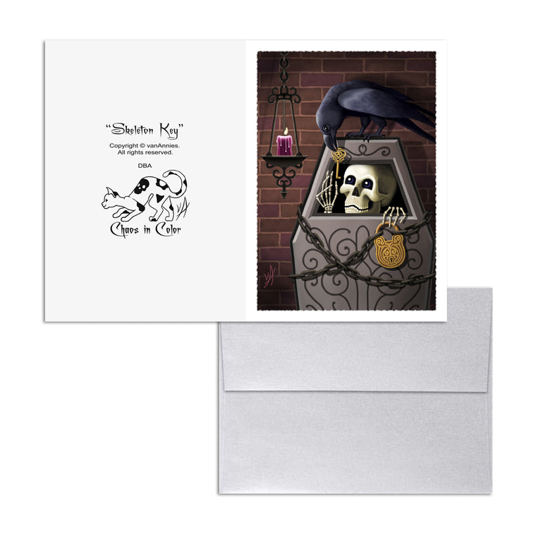 Skeleton Key (With Raven) 5x7 Art Card Print