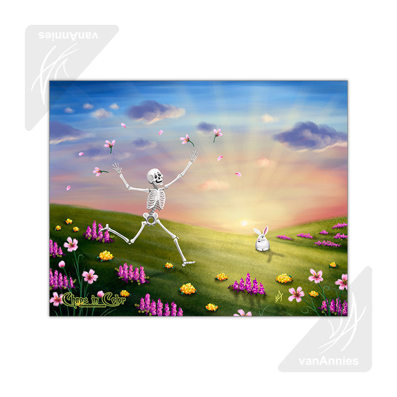Spring Fling (Easter Skeleton) 11x14 Glossy Print - Chaos in Color