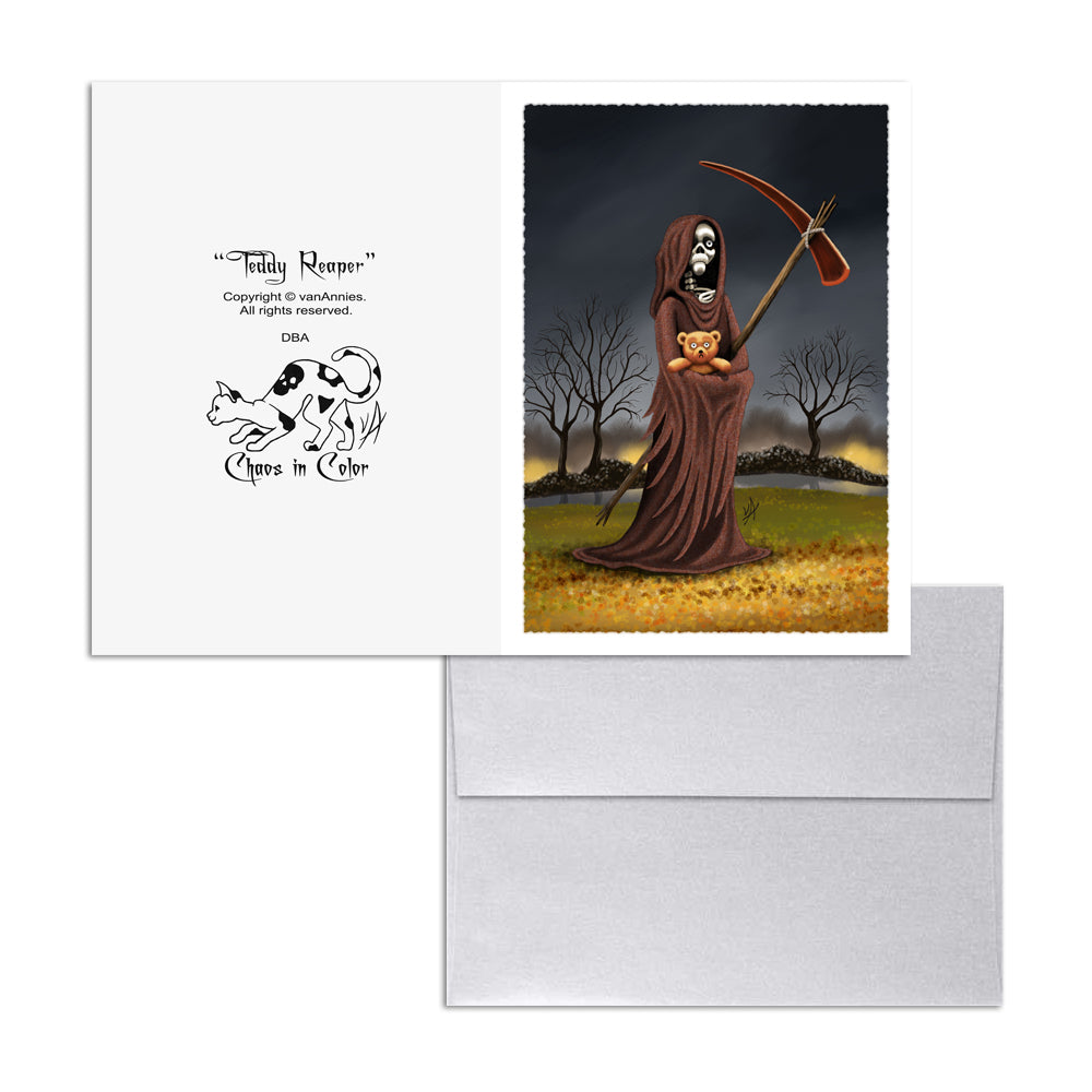 Teddy Reaper Autumn 5x7 Art Card Print