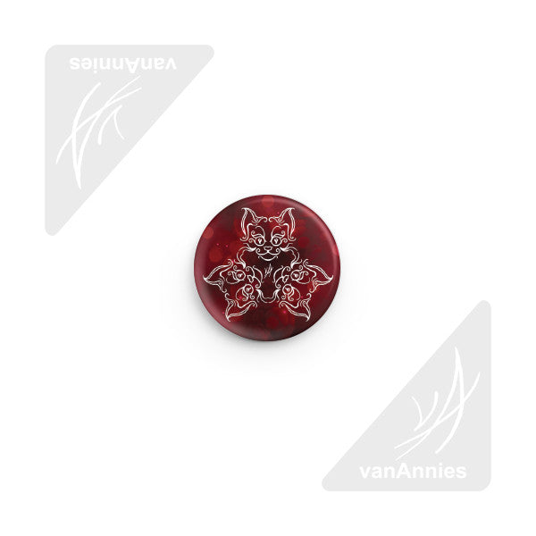 Tri-Cat Red Pin-back Button