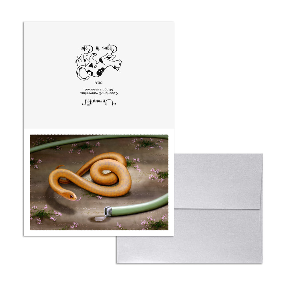 Unrequited (Garden Snake with Hose) 5x7 Art Card Print